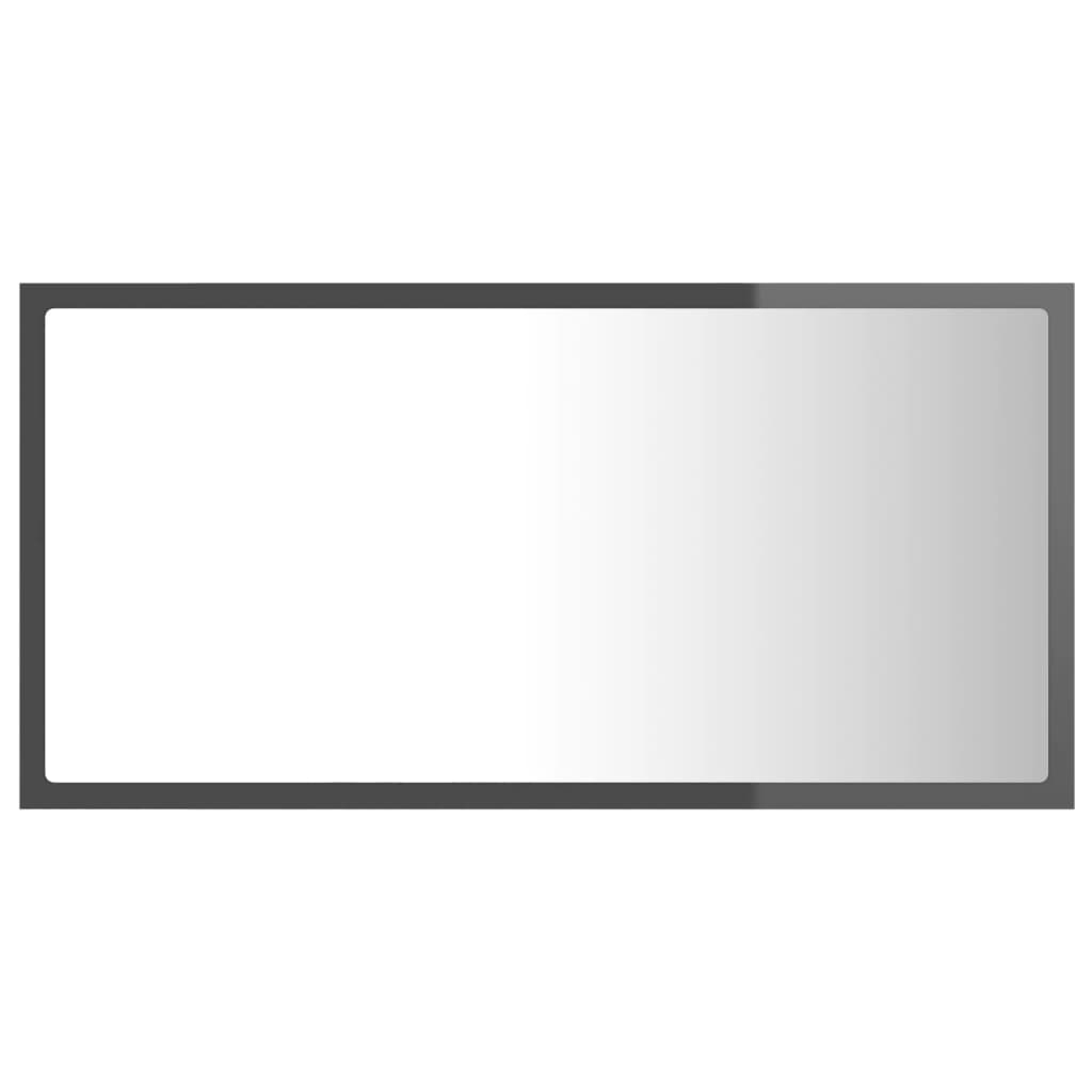 Specchio da Bagno LED Grigio Lucido 80x8,5x37 cm in Acrilico - homemem39