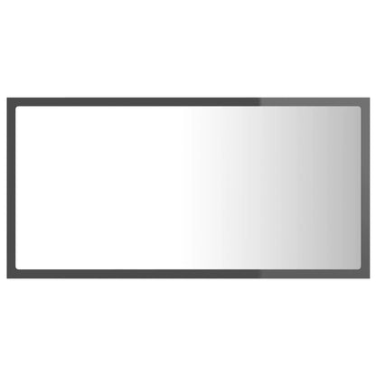 Specchio da Bagno LED Grigio Lucido 80x8,5x37 cm in Acrilico - homemem39