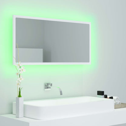 Specchio da Bagno con LED Bianco 90x8,5x37 cm in Acrilico - homemem39