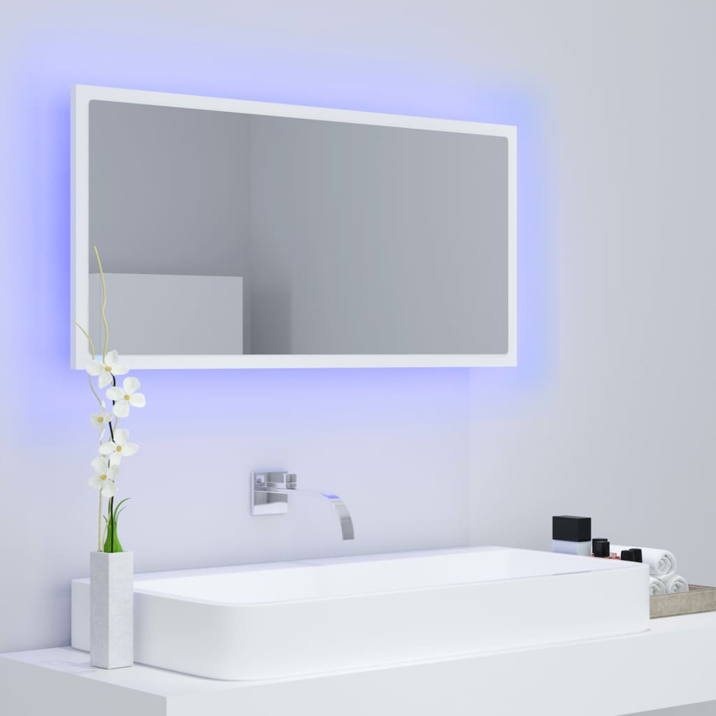 Specchio da Bagno con LED Bianco 90x8,5x37 cm in Acrilico - homemem39