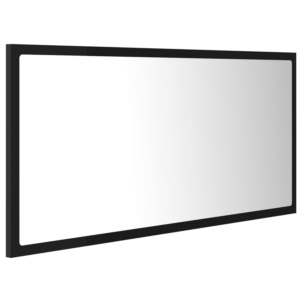 Specchio da Bagno a LED Nero 90x8,5x37 cm in Acrilico - homemem39