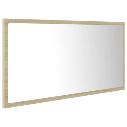 Specchio da Bagno LED Rovere Sonoma 90x8,5x37 cm in Acrilico - homemem39