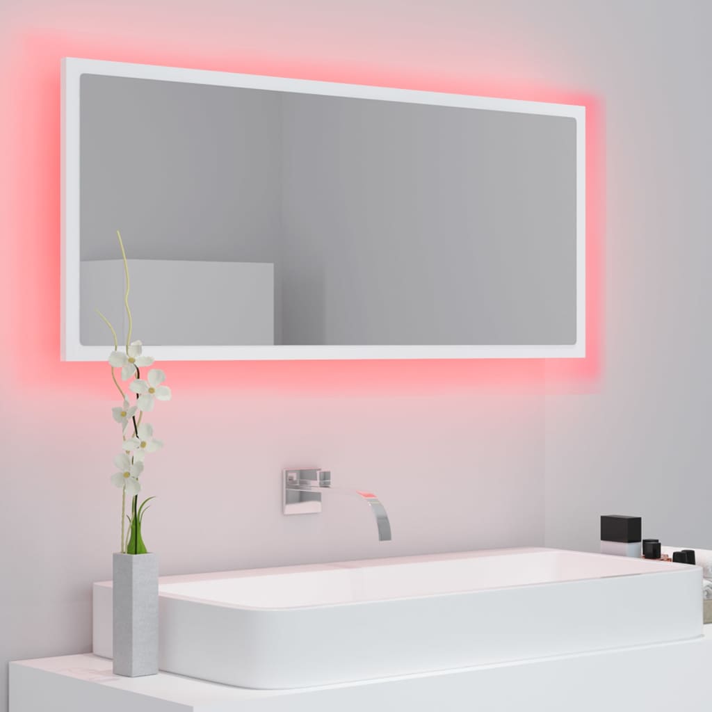 Specchio da Bagno con LED Bianco 100x8,5x37 cm in Acrilico - homemem39