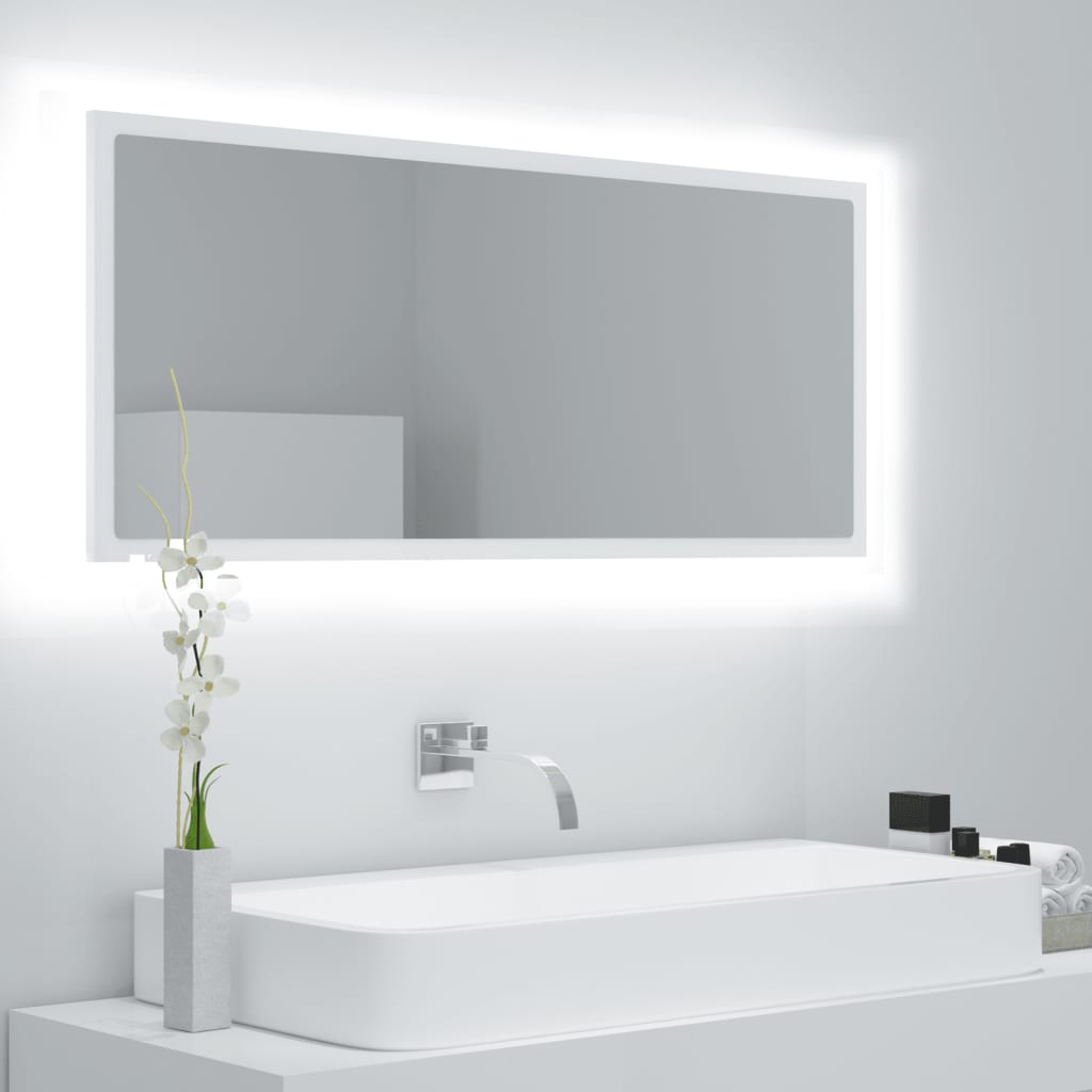 Specchio da Bagno con LED Bianco 100x8,5x37 cm in Acrilico - homemem39