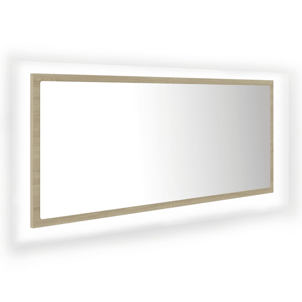 Specchio da Bagno LED Rovere Sonoma 100x8,5x37 cm in Acrilico - homemem39