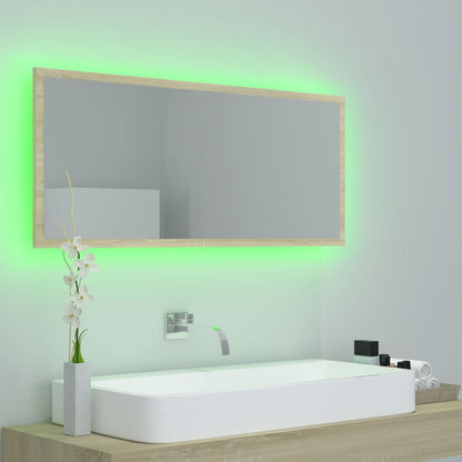 Specchio da Bagno LED Rovere Sonoma 100x8,5x37 cm in Acrilico - homemem39