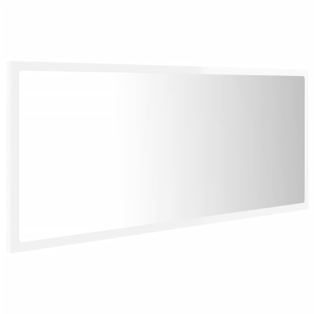 Specchio da Bagno LED Bianco Lucido 100x8,5x37 cm in Acrilico - homemem39