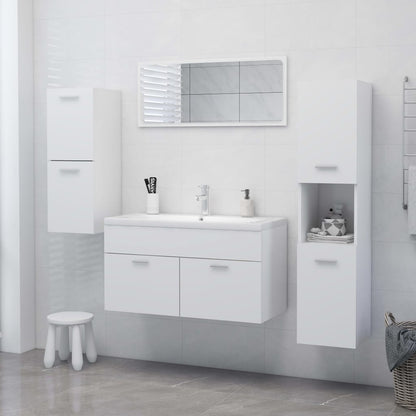 Armadio da Bagno Bianco 30x30x80 cm in Legno Multistrato - homemem39