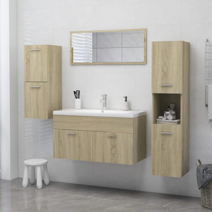 Armadio da Bagno Rovere Sonoma 30x30x80 cm in Truciolato - homemem39