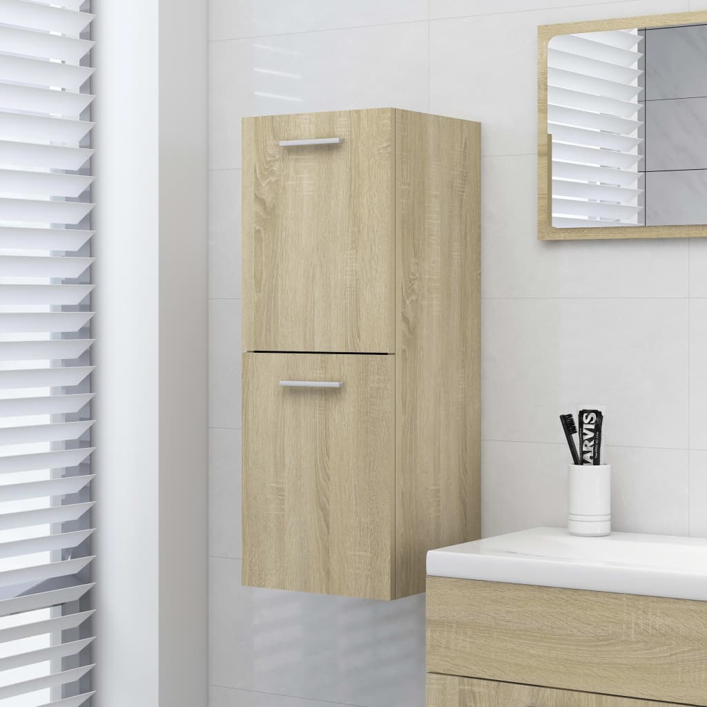 Armadio da Bagno Rovere Sonoma 30x30x80 cm in Truciolato - homemem39