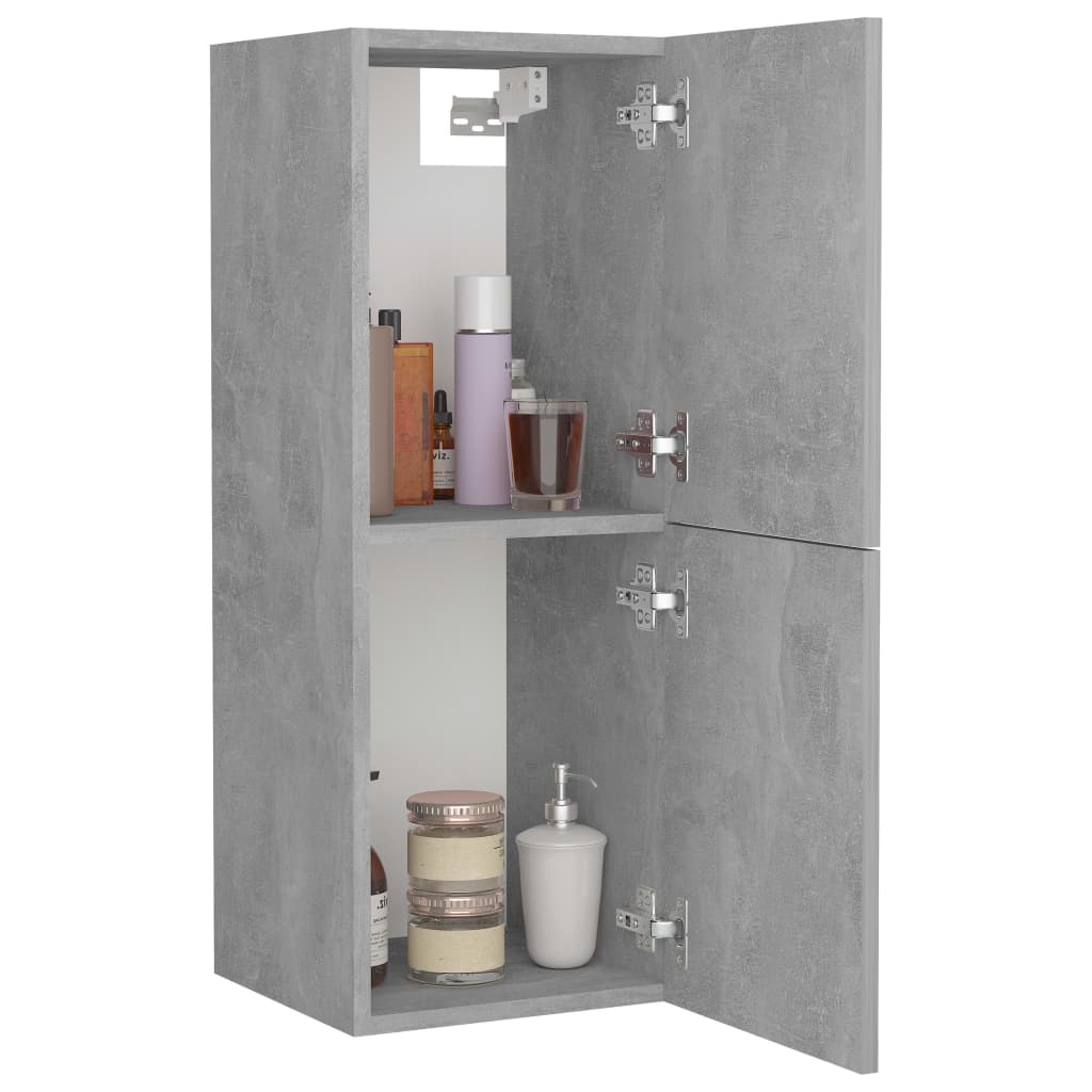 Armadio da Bagno Grigio Cemento 30x30x80 cm in Truciolato - homemem39