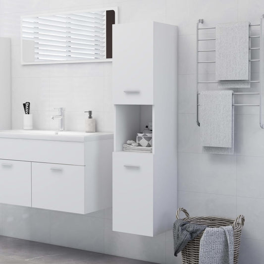 Mobile da Bagno Bianco 30x30x130 cm in Legno Multistrato - homemem39