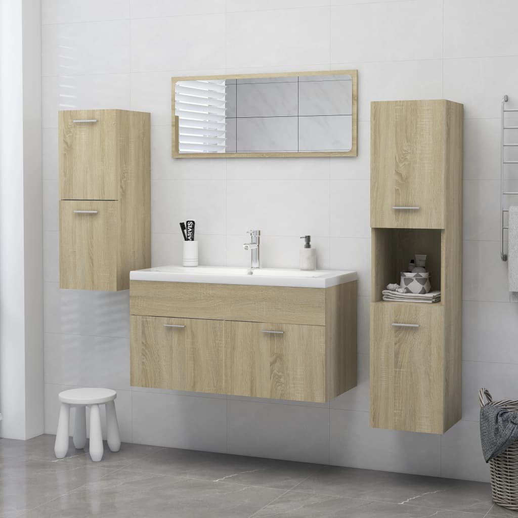 Armadio da Bagno Rovere Sonoma 30x30x130 cm in Truciolato - homemem39