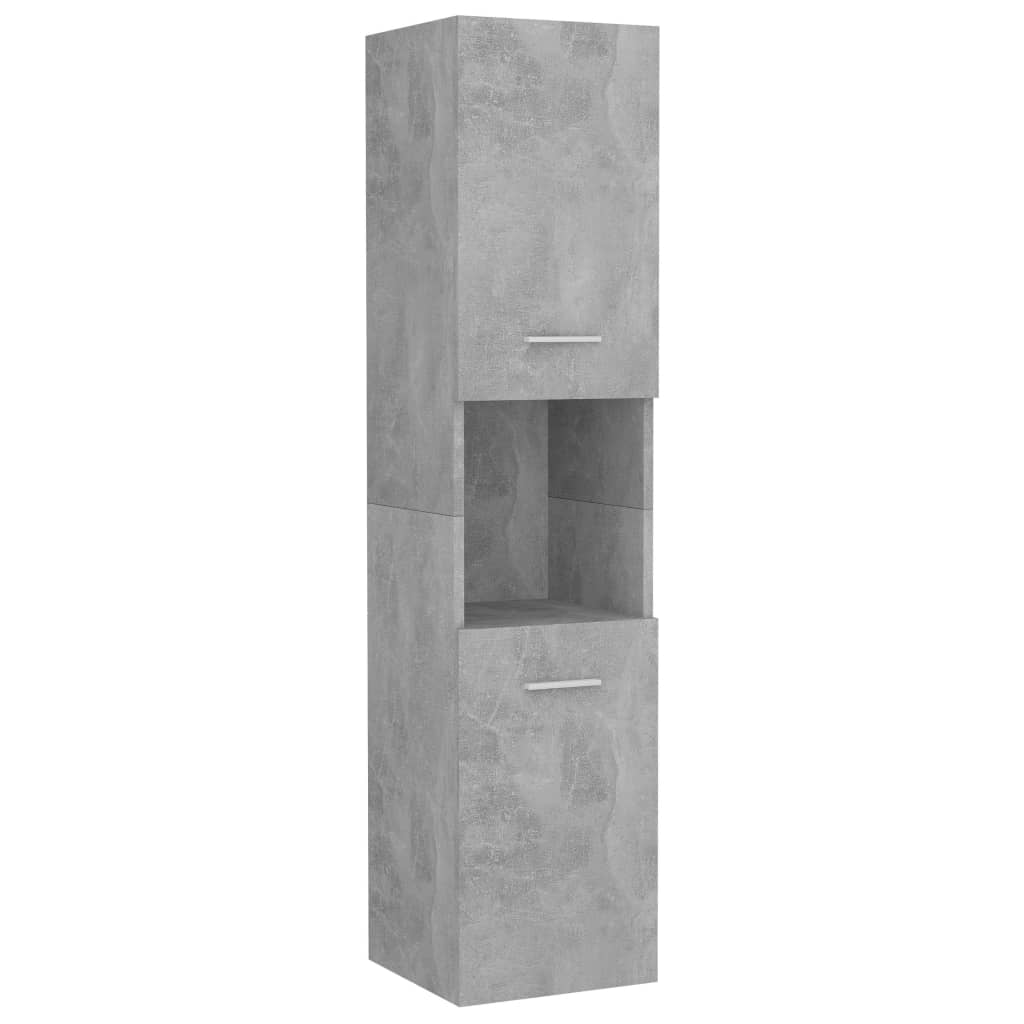 Mobile da Bagno Grigio Cemento 30x30x130 cm Legno Multistrato - homemem39