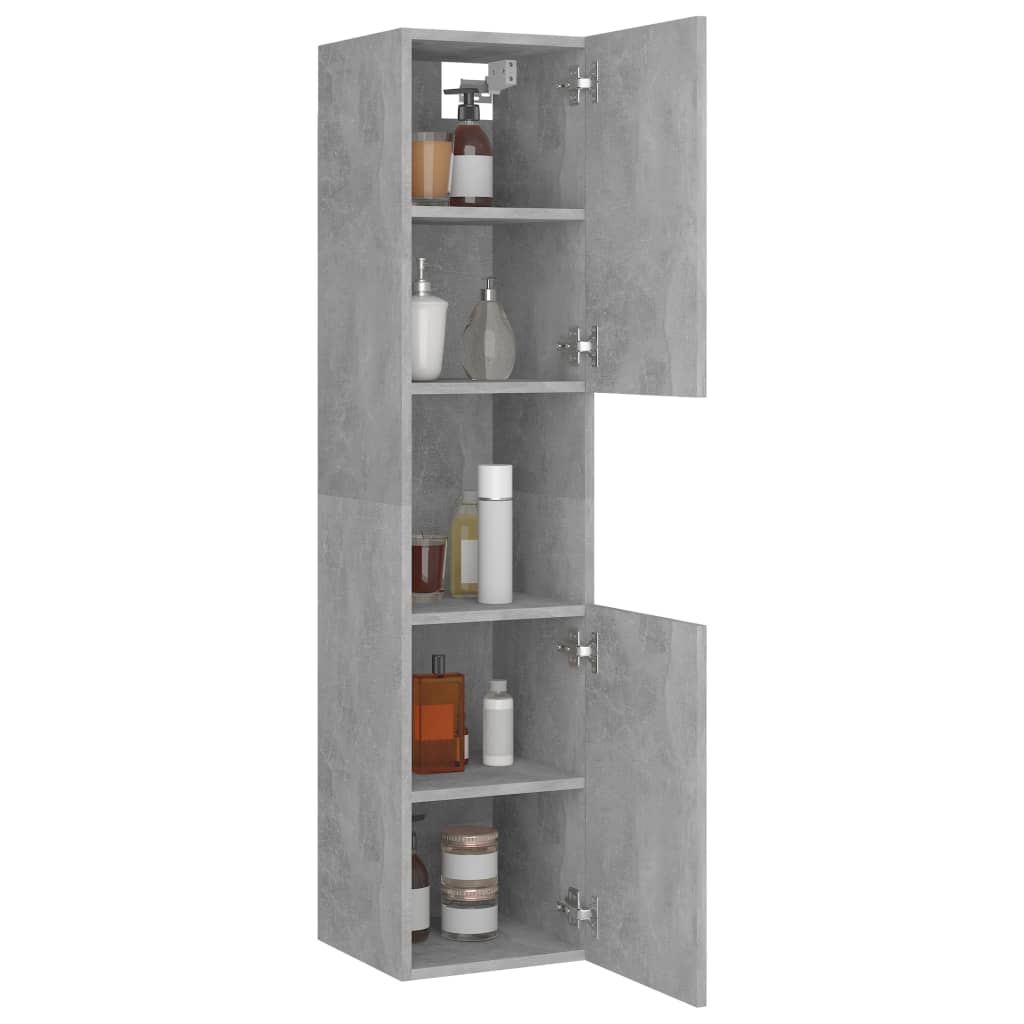 Mobile da Bagno Grigio Cemento 30x30x130 cm Legno Multistrato - homemem39