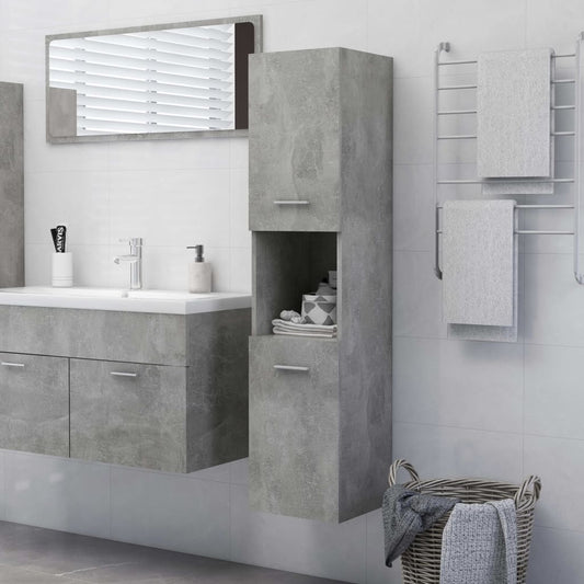 Mobile da Bagno Grigio Cemento 30x30x130 cm Legno Multistrato - homemem39