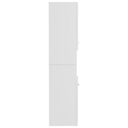 Armadietto Bagno Bianco Lucido 30x30x130cm in Legno Multistrato - homemem39