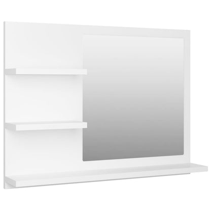 Specchio da Bagno Bianco 60x10,5x45 cm in Legno Multistrato - homemem39