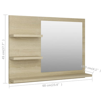 Specchio da Bagno Rovere Sonoma 60x10,5x45 cm Legno Multistrato - homemem39