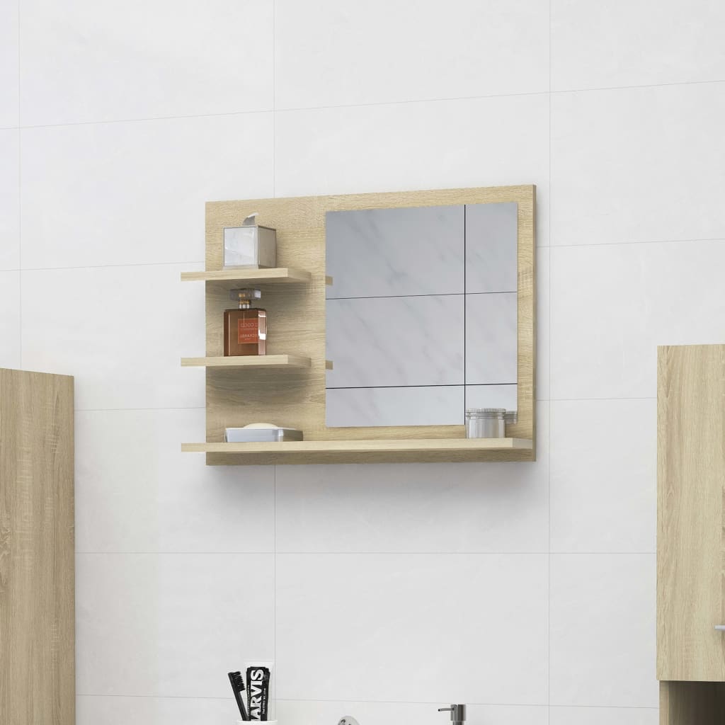 Specchio da Bagno Rovere Sonoma 60x10,5x45 cm Legno Multistrato - homemem39