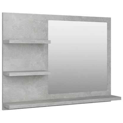 Specchio da Bagno Grigio Cemento 60x10,5x45 cm in Truciolato - homemem39