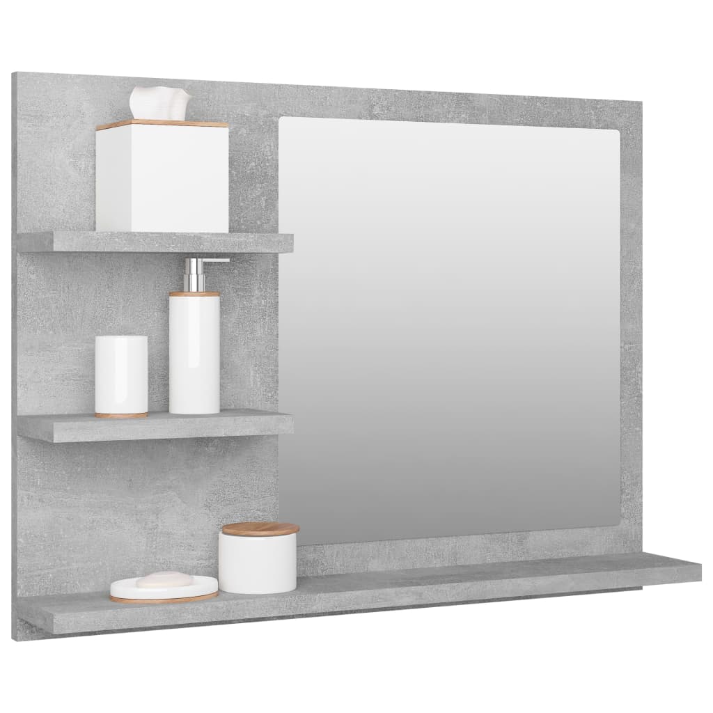 Specchio da Bagno Grigio Cemento 60x10,5x45 cm in Truciolato - homemem39