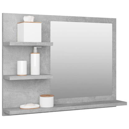 Specchio da Bagno Grigio Cemento 60x10,5x45 cm in Truciolato - homemem39