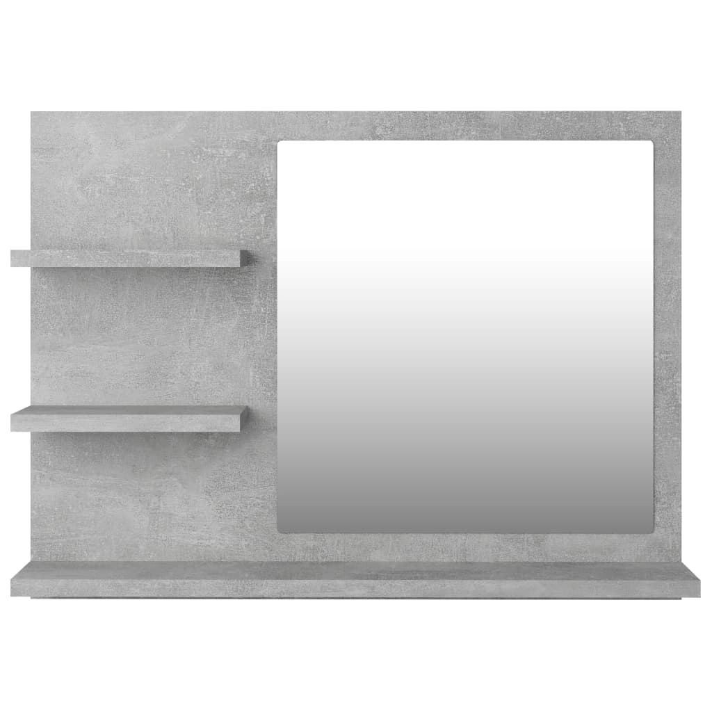 Specchio da Bagno Grigio Cemento 60x10,5x45 cm in Truciolato - homemem39