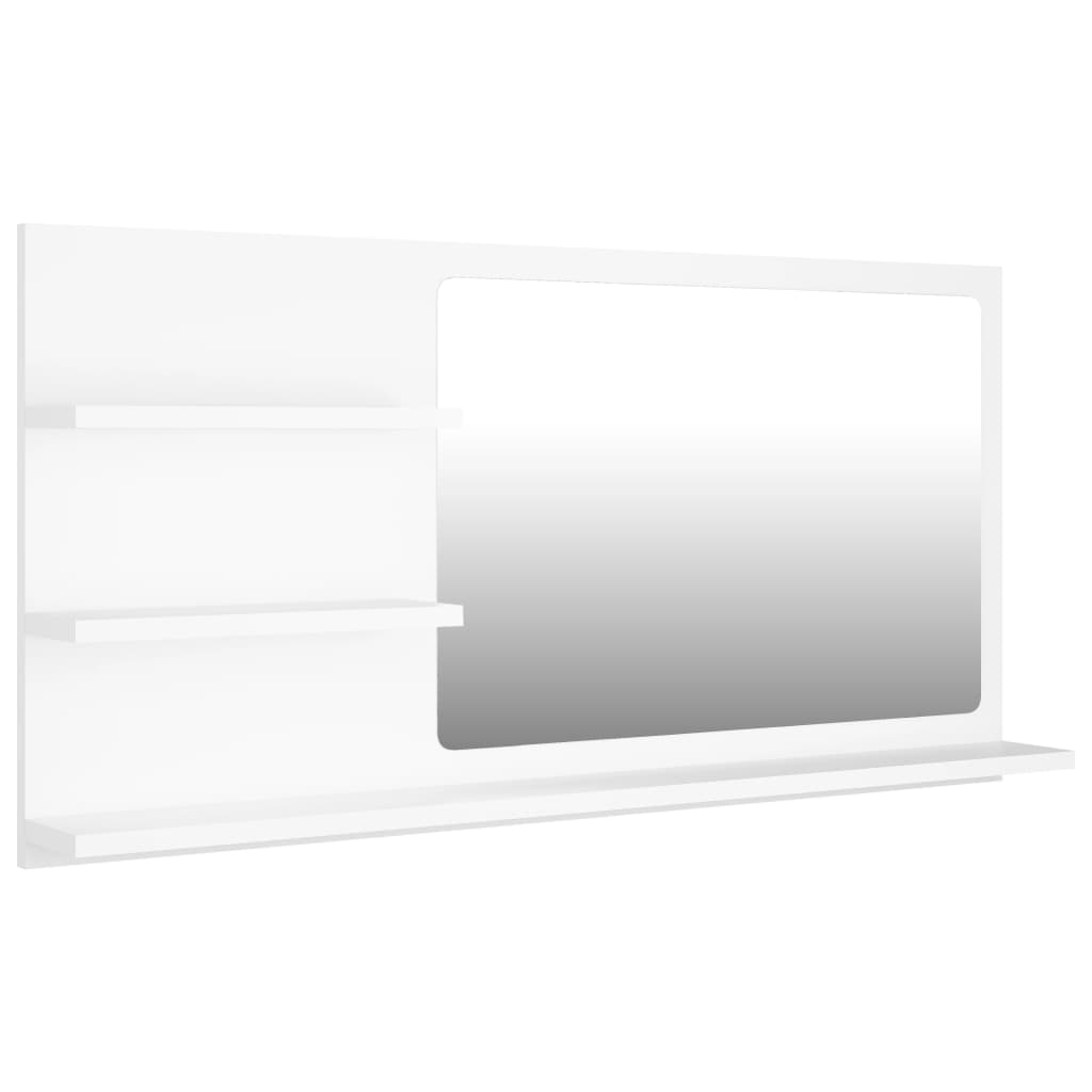 Specchio da Bagno Bianco 90x10,5x45 cm in Truciolato - homemem39