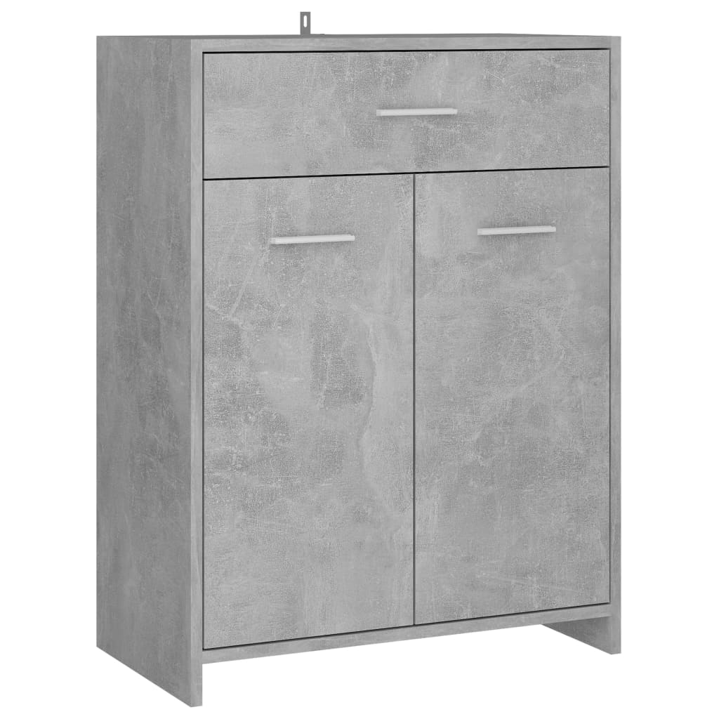 Armadio da Bagno Grigi Cemento 60x33x80 cm in Truciolato - homemem39