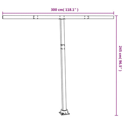 Set Pali per Tenda da Sole Bianco 300x245 cm Ferro - homemem39