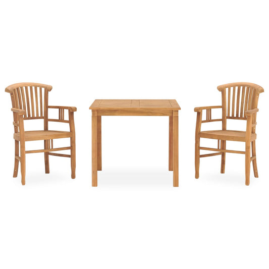 Set da Pranzo da Giardino 3 pz in Legno Massello di Teak - homemem39