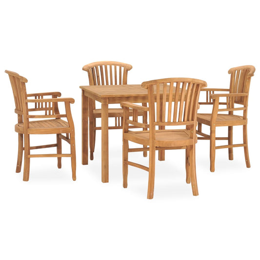 Set da Pranzo da Giardino 5 pz in Legno Massello di Teak - homemem39