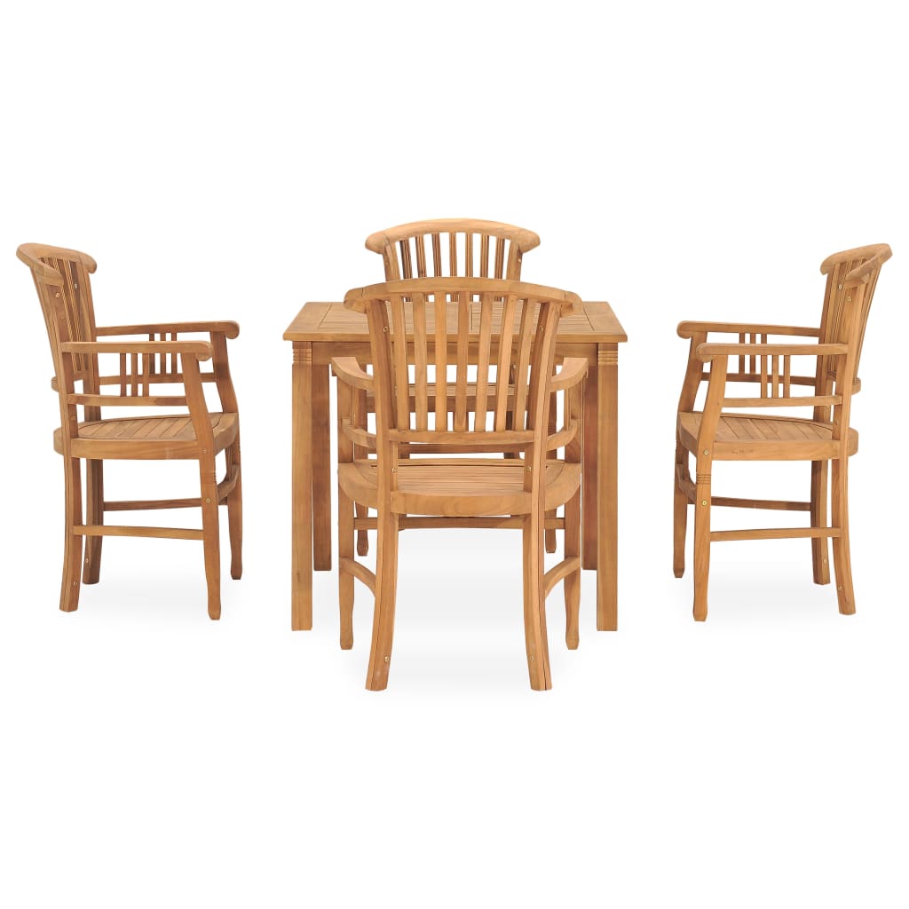 Set da Pranzo da Giardino 5 pz in Legno Massello di Teak - homemem39