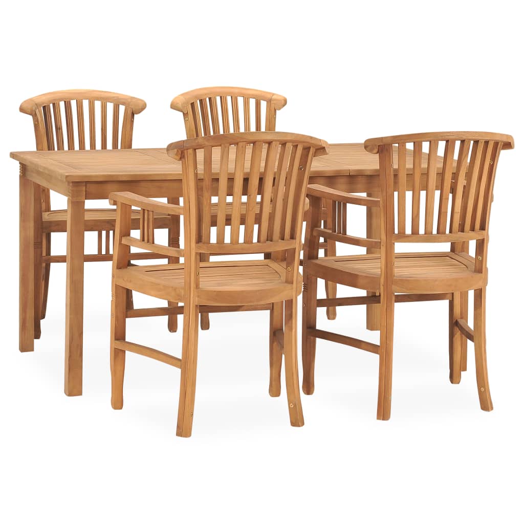 Set da Pranzo da Giardino 5 pz in Legno Massello di Teak - homemem39