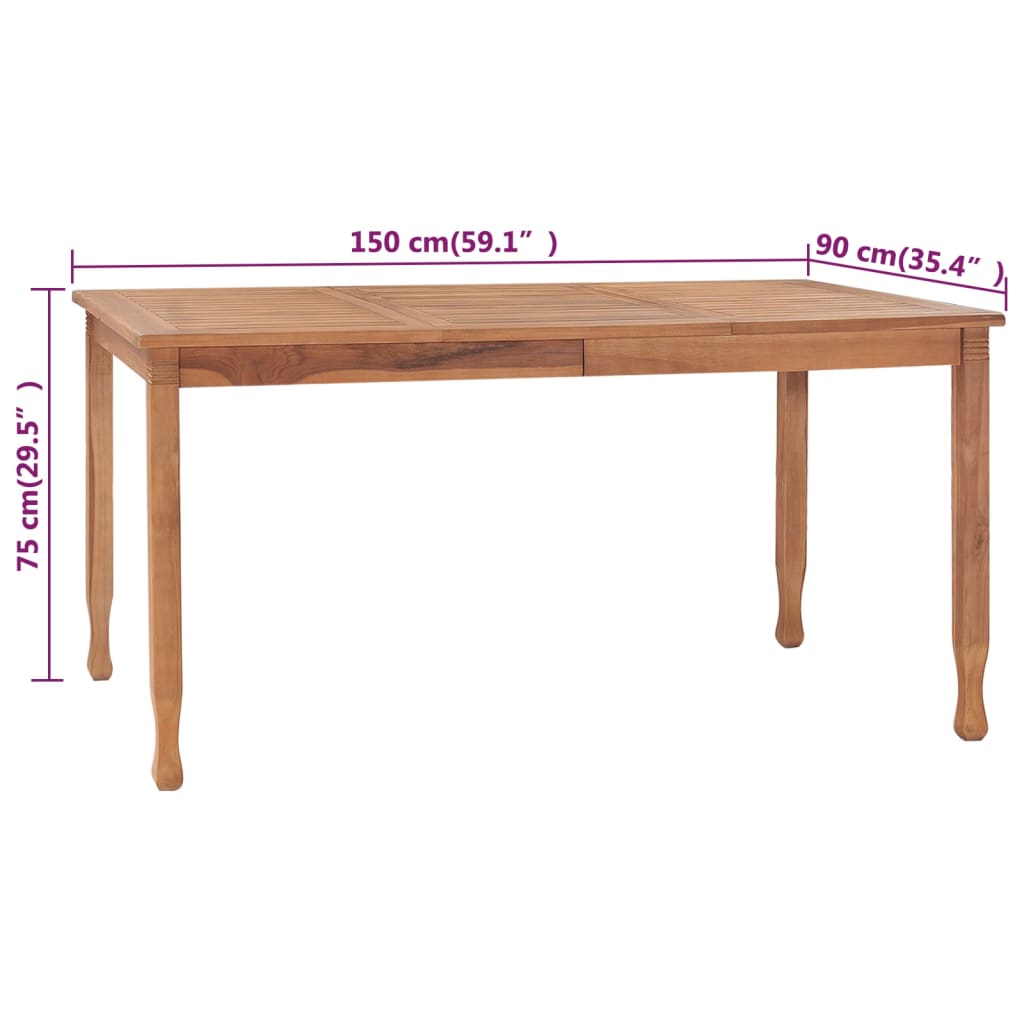 Set da Pranzo da Giardino 5 pz in Legno Massello di Teak - homemem39