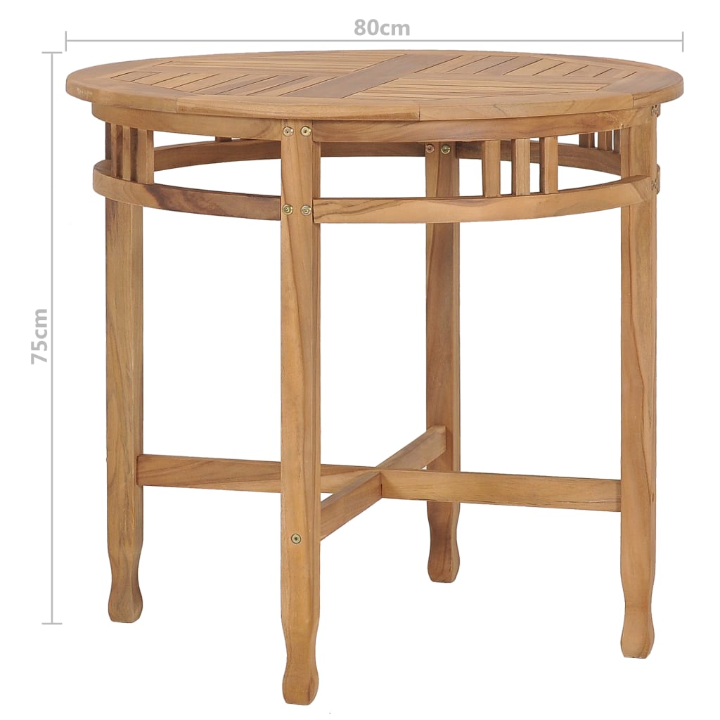 Set da Pranzo da Giardino 3 pz con Cuscini in Legno di Teak - homemem39