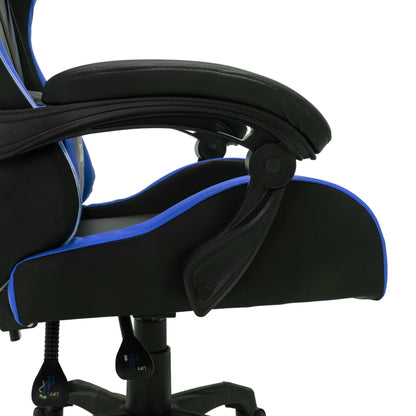 Sedia da Gaming con Luci a LED RGB Blu e Nera in Similpelle - homemem39