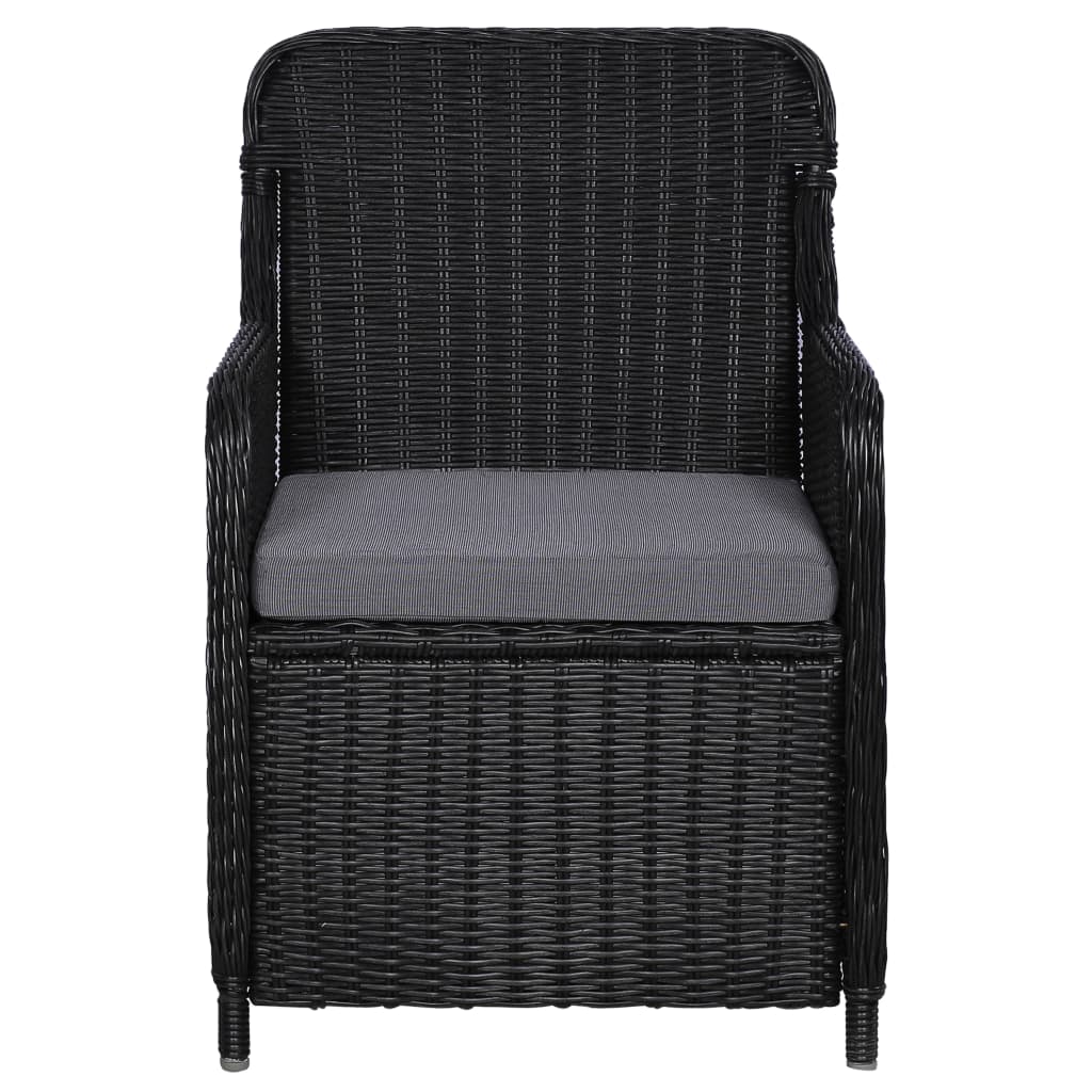 Set da Pranzo da Giardino 9 pz in Polyrattan Nero - homemem39