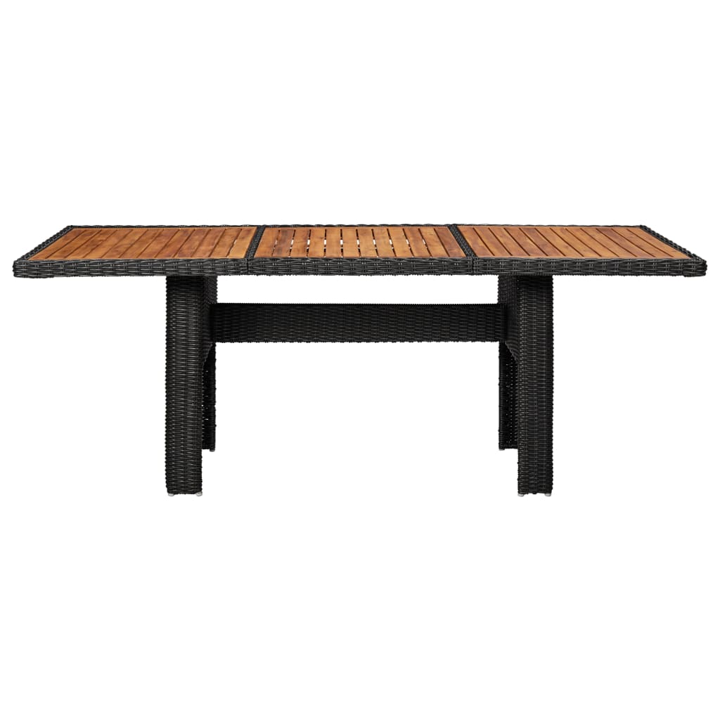 Set da Pranzo da Giardino 9 pz in Polyrattan Nero - homemem39