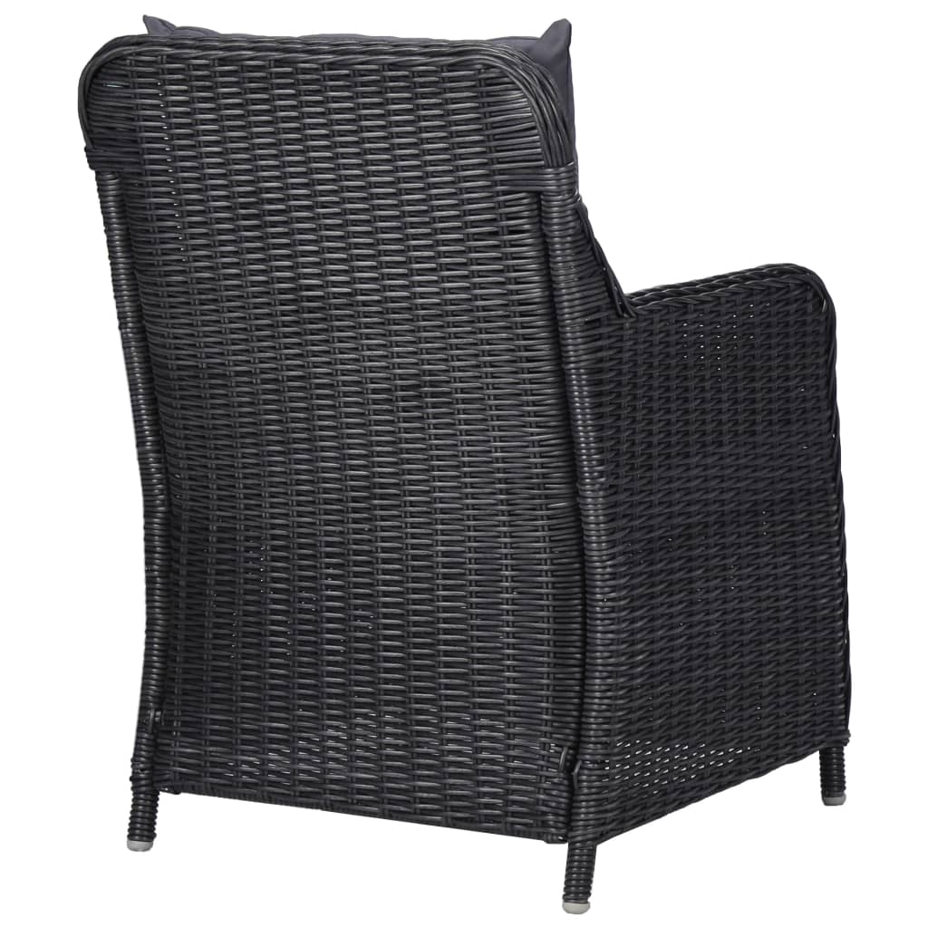 Set da Pranzo da Giardino 9 pz in Polyrattan Nero - homemem39