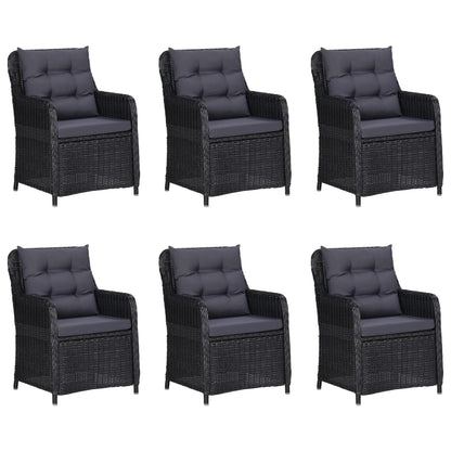 Set da Pranzo da Giardino 7 pz in Polyrattan Nero - homemem39