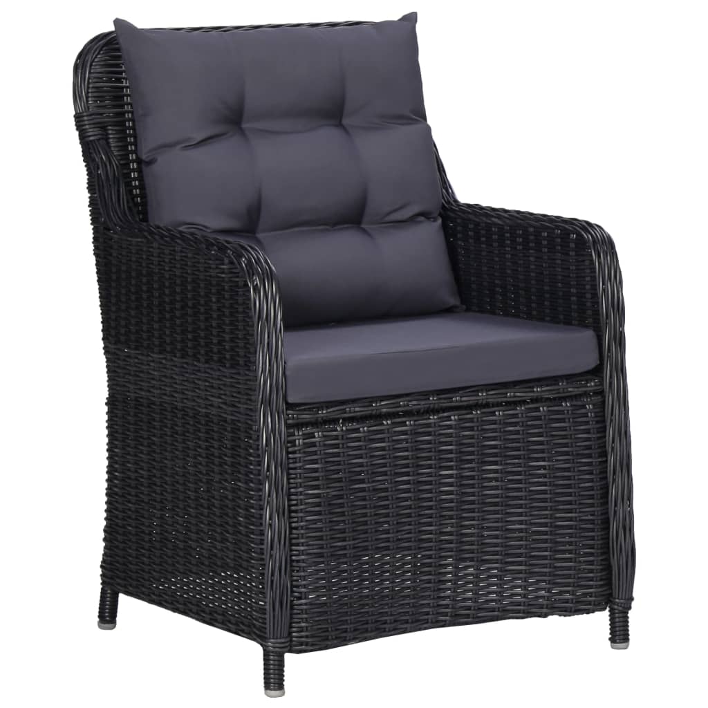 Set da Pranzo da Giardino 7 pz in Polyrattan Nero - homemem39