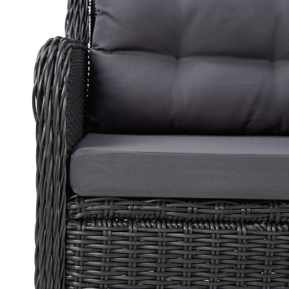 Set da Pranzo da Giardino 7 pz in Polyrattan Nero - homemem39