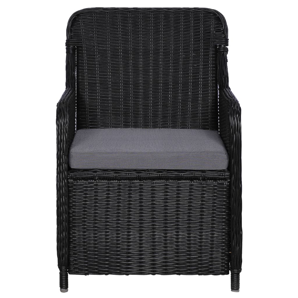 Set da Pranzo da Giardino 11 pz in Polyrattan Nero - homemem39