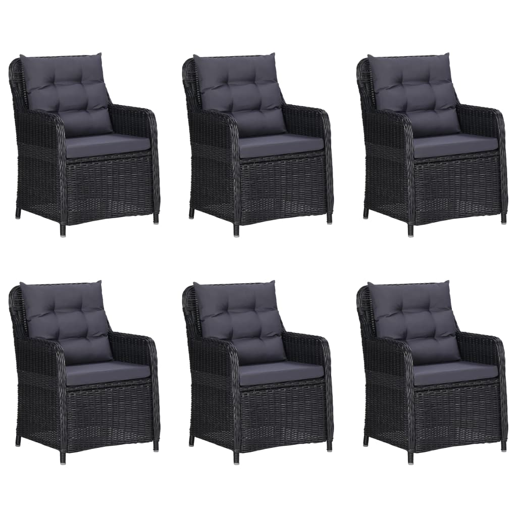 Set da Pranzo da Giardino 9 pz in Polyrattan Nero - homemem39