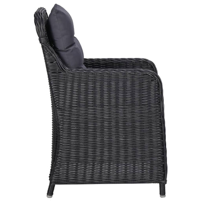 Set da Pranzo da Giardino 9 pz in Polyrattan Nero - homemem39