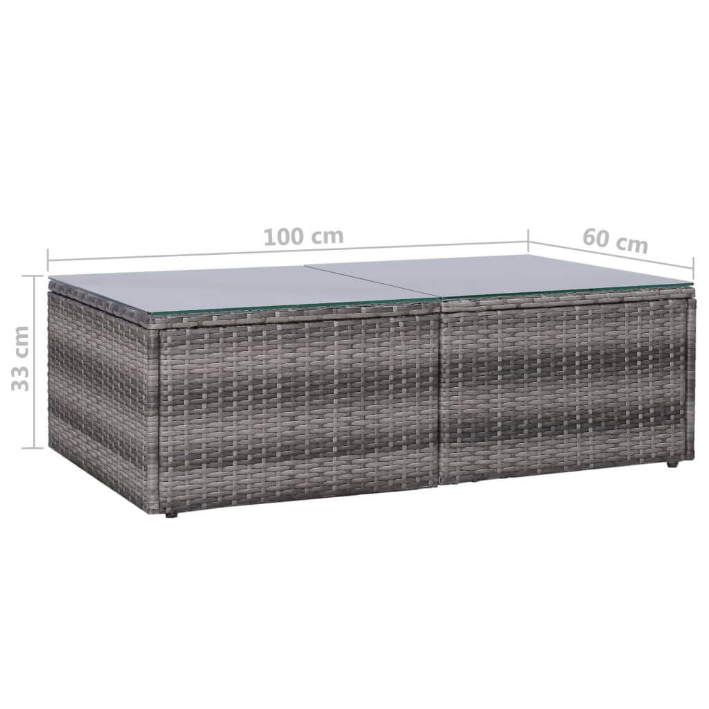 Set Divani da Giardino 9 pz con Cuscini in Polyrattan Grigio - homemem39