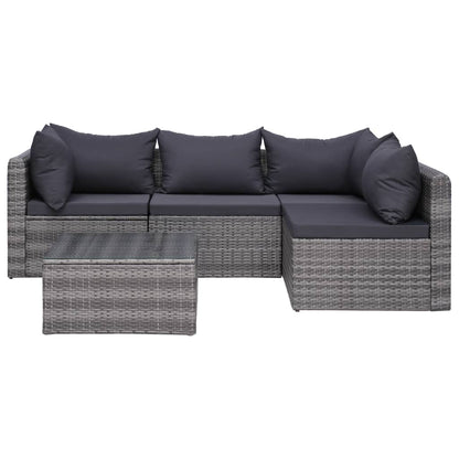 Set Divani da Giardino 8 pz con Cuscini in Polyrattan Grigio - homemem39