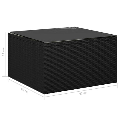 Set Divani da Giardino 7 pz con Cuscini in Polyrattan Nero - homemem39